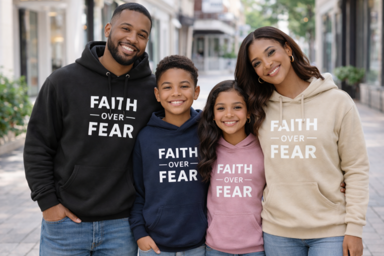 Faith Over Fear Christian Hoodie | Inspirational Scripture Sweatshirt