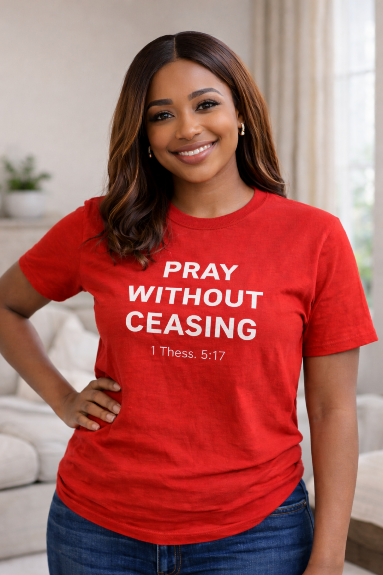 Pray Without Ceasing – 1 Thessalonians 5:17 Christian T-Shirt