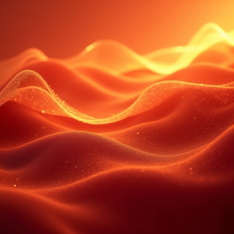 Abstract vibrant energy waves in gold and red symbolizing divine provision