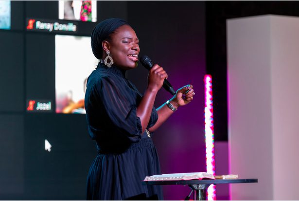 Josephine Enumah ministering at a live session
